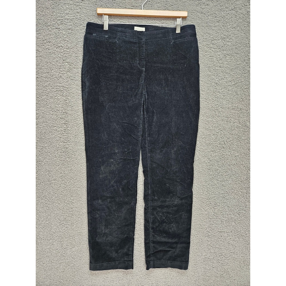 J. Jill Corduroy Pants 10P Black Straight Leg Dark Academia Stretch Trousers